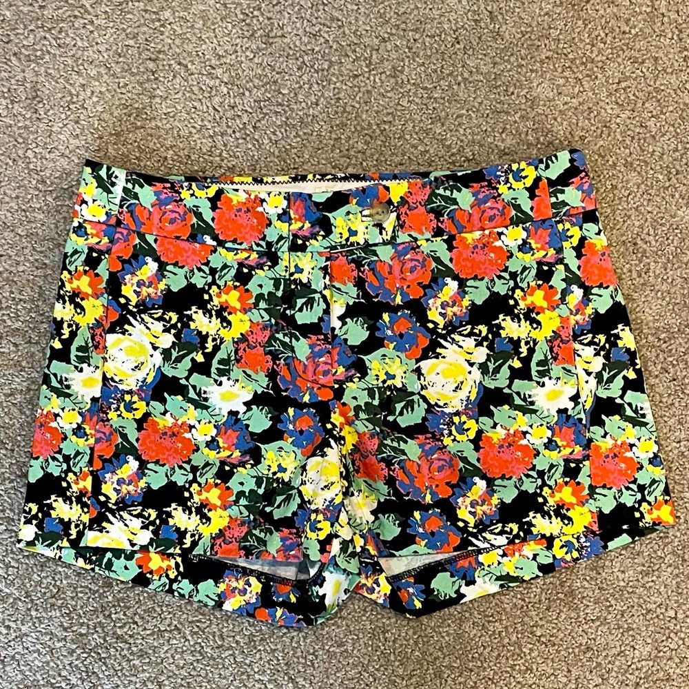 EUC. J. Crew Shorts. Multi-Colored Floral Print. Size 0.